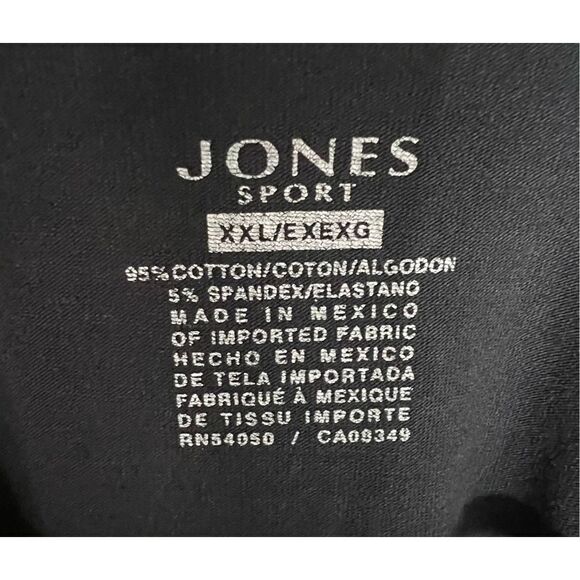 Jones Sport Basic Plain Black V-Neck Stretchy Long Sleeve T-Shirt - Picture 2 of 3